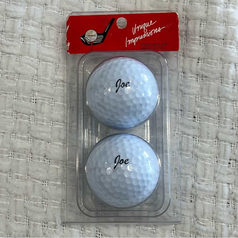 Spalding Unique Impressions Golf Balls | 2 Pack “Joe” NIB Vintage